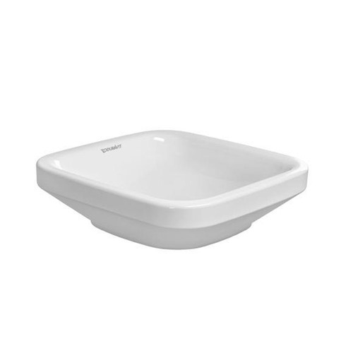 Immagine di Duravit DURASTYLE bacinella da appoggio soprapiano 43 cm senza foro per rubinetteria, con rettifica, senza troppopieno, senza bordo per rubinetteria, colore bianco 0349430000