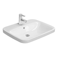 Immagine di Duravit DURASTYLE lavabo da incasso 61.5 cm monoforo, per incasso soprapiano, con troppopieno, con bordo per rubinetteria, colore bianco 0374620000
