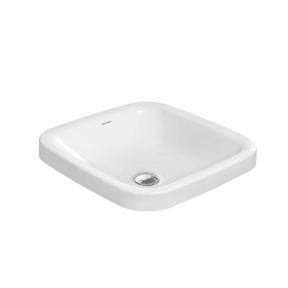 Immagine di Duravit DURASTYLE lavabo da incasso 43 cm senza foro per rubinetteria, per incasso soprapiano, senza troppopieno, senza bordo per rubinetteria, colore bianco 0372430000