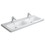 Immagine di Duravit DURASTYLE lavabo consolle doppio 130 cm monoforo, con troppopieno e con bordo per rubinetteria, lato inferiore smaltato, colore bianco 2338130000