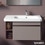 Immagine di Duravit DURASTYLE lavabo consolle asimmetrico 80 cm monoforo, con bacino a destra, con troppopieno e bordo per rubinetteria, lato inferiore smaltato, colore bianco 2326800000