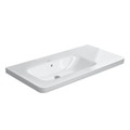 Immagine di Duravit DURASTYLE lavabo consolle asimmetrico 100 cm senza foro per rubinetteria, con bacino a sinistra, con troppopieno e bordo per rubinetteria, WonderGliss, colore bianco 23251000601