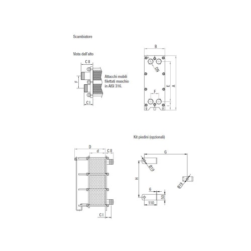 Immagine di Beretta SP 40 - DN65 47 (47A) N Scambiatore a piastre ispezionabili 20014232