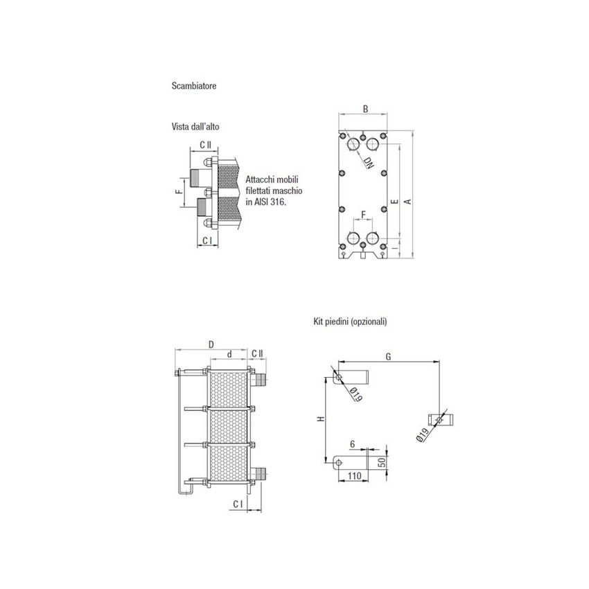 Immagine di Beretta SP 40 - DN65 47 (47A) N Scambiatore a piastre ispezionabili 20014232