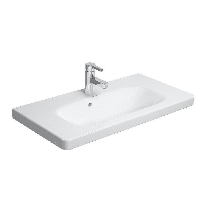 Immagine di Duravit DURASTYLE lavabo consolle Compact 78.5 cm monoforo, con troppopieno, con bordo per rubinetteria, lato inferiore smaltato, colore bianco 2337780000
