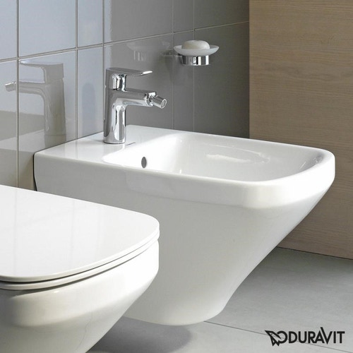 Immagine di Duravit DURASTYLE bidet sospeso monoforo, con troppopieno, con bordo per rubinetteria, colore bianco 2287150000