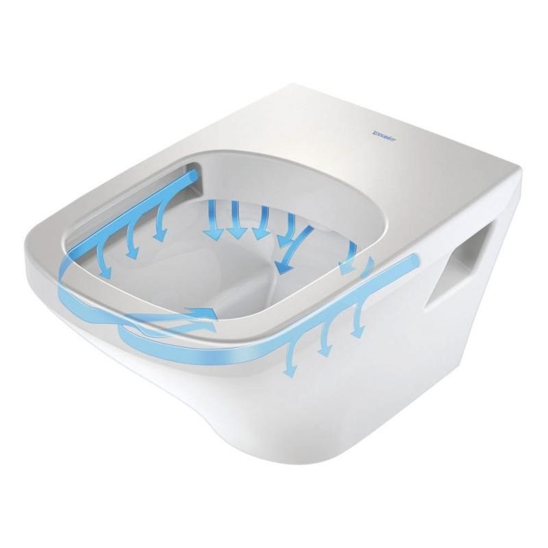 Immagine di Duravit DURASTYLE vaso sospeso Rimless® a cacciata, senza brida, senza sedile, fabbisogno di acqua di risciacquo 4,5 l, UWL classe 1, colore bianco 2538090000