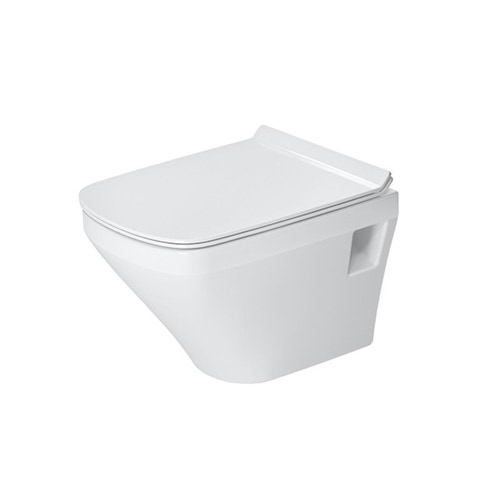Immagine di Duravit DURASTYLE vaso sospeso Compact Rimless® a cacciata, senza brida, senza sedile, fabbisogno di acqua di risciacquo 4,5 l, UWL classe 1, HygieneGlaze, colore bianco 2571092000