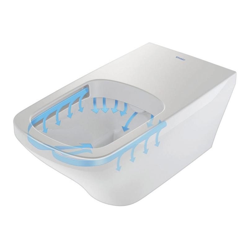 Immagine di Duravit DURASTYLE vaso sospeso Vital Rimless® a cacciata, senza brida e senza sedile, per portatori di handicap, fabbisogno di acqua di risciacquo 4,5 l, UWL classe 1, colore bianco 2559090000
