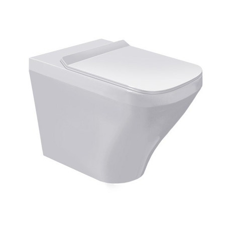 Immagine di Duravit DURASTYLE vaso a pavimento a cacciata, a filo parete, per cassetta a incasso o esterna non inclusa, senza sedile, con scarico orizzontale, fabbisogno di acqua di risciacquo 4,5 l, UWL classe 1, colore bianco 2150090000