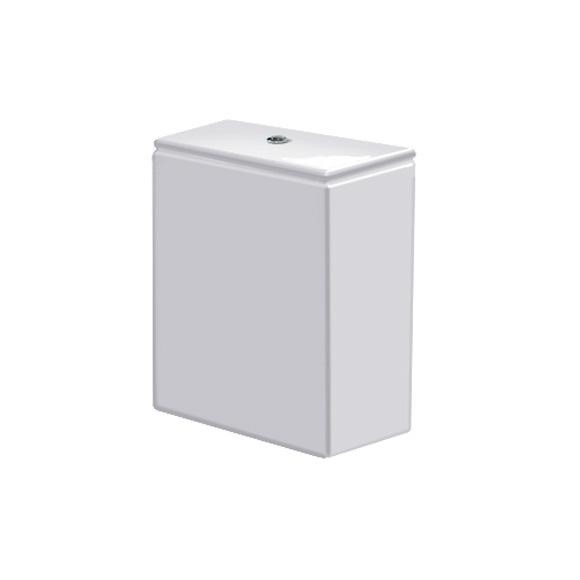 Immagine di Duravit DURASTYLE cassetta di sciacquo con batteria Dual Flush, per attacco sinistra basso, fabbisogno di risciacquo 4,5/3 l, UWL classe 1, pulsante finitura cromato, colore bianco 0935100085
