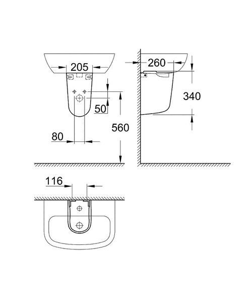 Immagine di Grohe Bau Ceramic semicolonna, bianco 39426000