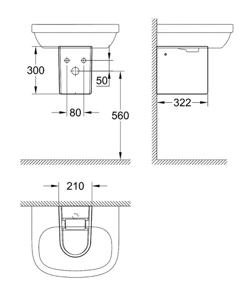 Immagine di Grohe Euro Ceramic semicolonna, bianco 39201000