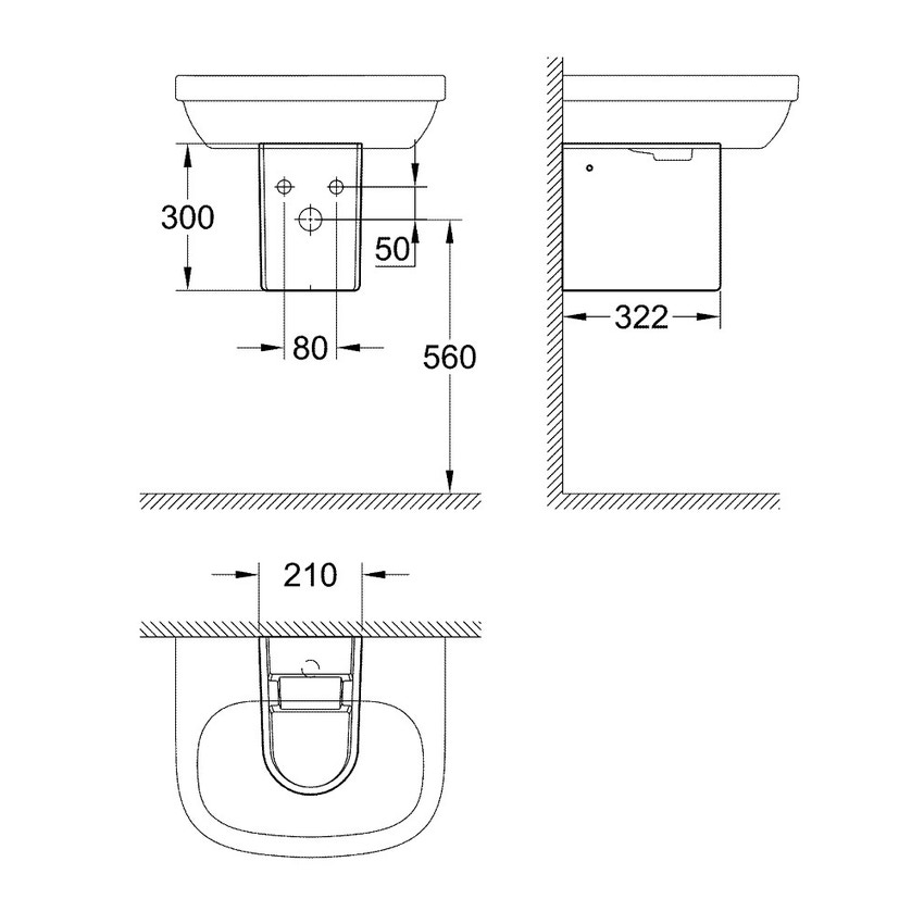 Immagine di Grohe Euro Ceramic semicolonna, bianco 39201000