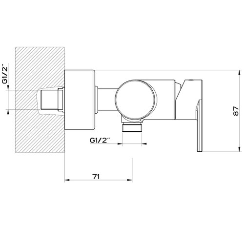 Immagine di Gessi VIA MANZONI miscelatore esterno doccia, finitura finox brushed nickel 38631#149