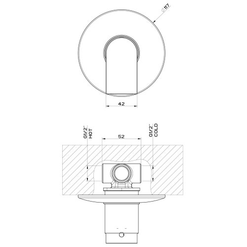 Immagine di Gessi VIA MANZONI miscelatore a parete, 1 uscita, senza corpo incasso, finitura cromo 38654#031
