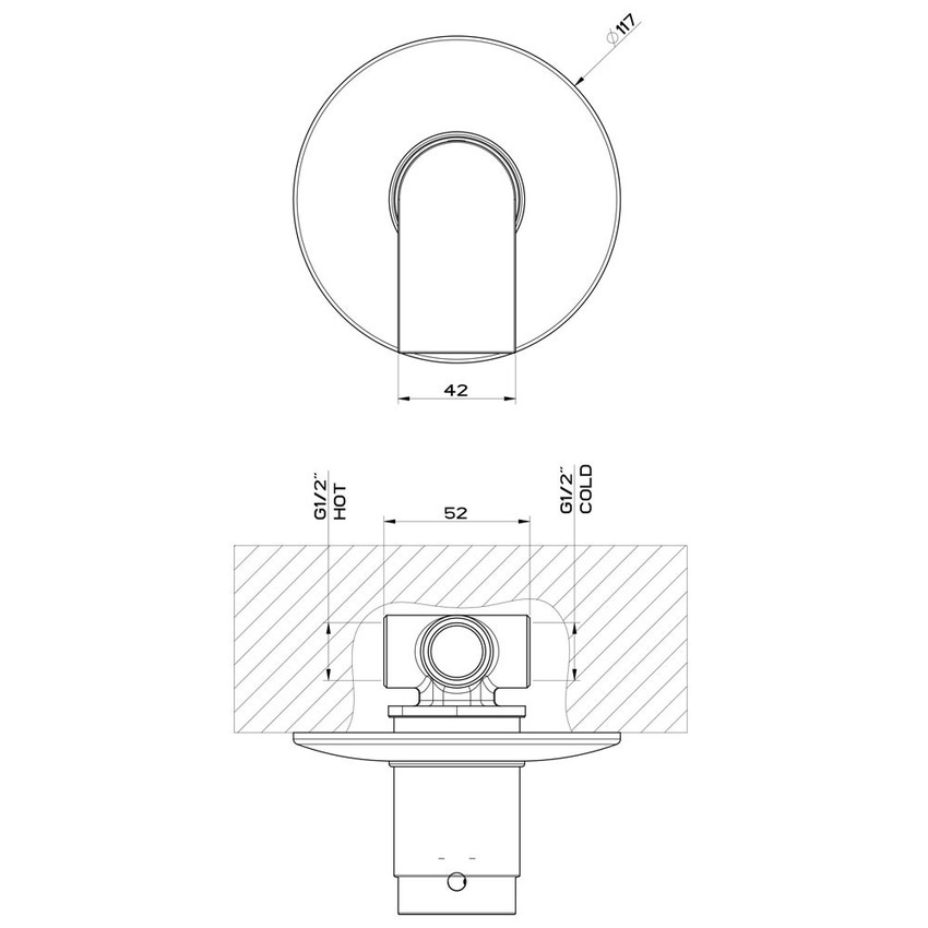 Immagine di Gessi VIA MANZONI miscelatore a parete, 1 uscita, senza corpo incasso, finitura cromo 38654#031