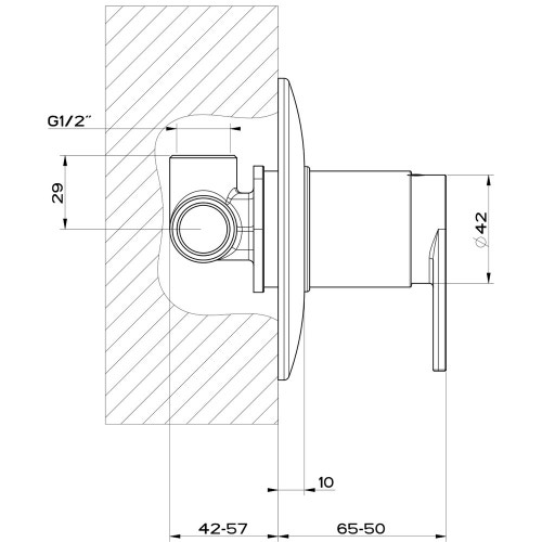 Immagine di Gessi VIA MANZONI miscelatore a parete, 1 uscita, senza corpo incasso, finitura cromo 38654#031