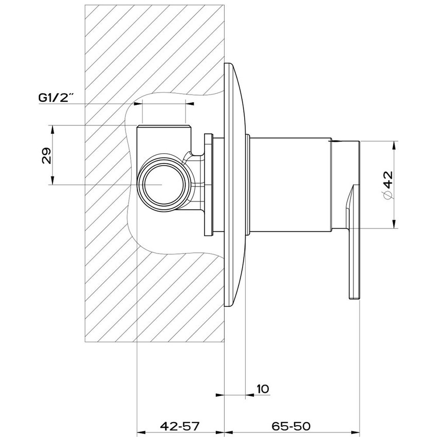 Immagine di Gessi VIA MANZONI miscelatore a parete, 1 uscita, senza corpo incasso, finitura cromo 38654#031