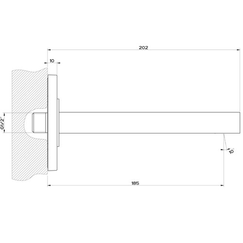 Immagine di Gessi VIA MANZONI bocca vasca a parete, finitura cromo 38725#031
