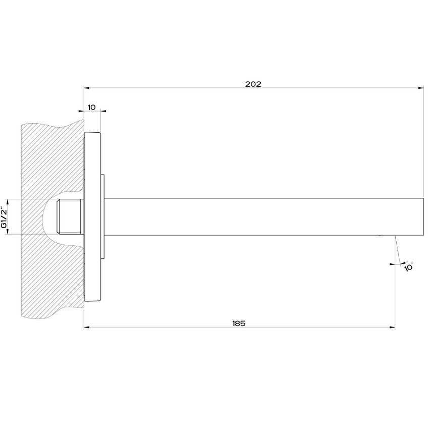 Immagine di Gessi VIA MANZONI bocca vasca a parete, finitura cromo 38725#031