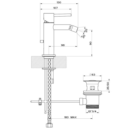 Immagine di Gessi VIA TORTONA set rubinetteria con miscelatore lavabo e miscelatore bidet con scarico, miscelatore a parete 2 vie con deviatore automatico e corpo incasso, finitura cromo SETVIAT003