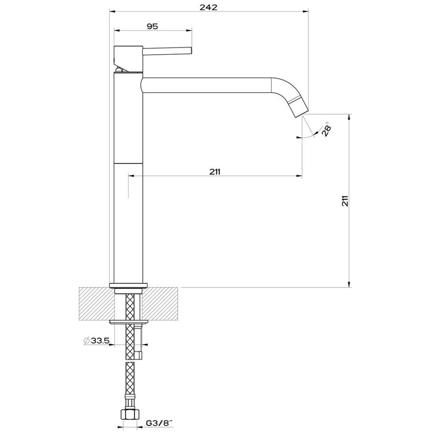 Immagine di Gessi VIA TORTONA set rubinetteria con miscelatore lavabo H.30 cm senza scarico e miscelatore bidet con scarico, finitura cromo SETVIAT002