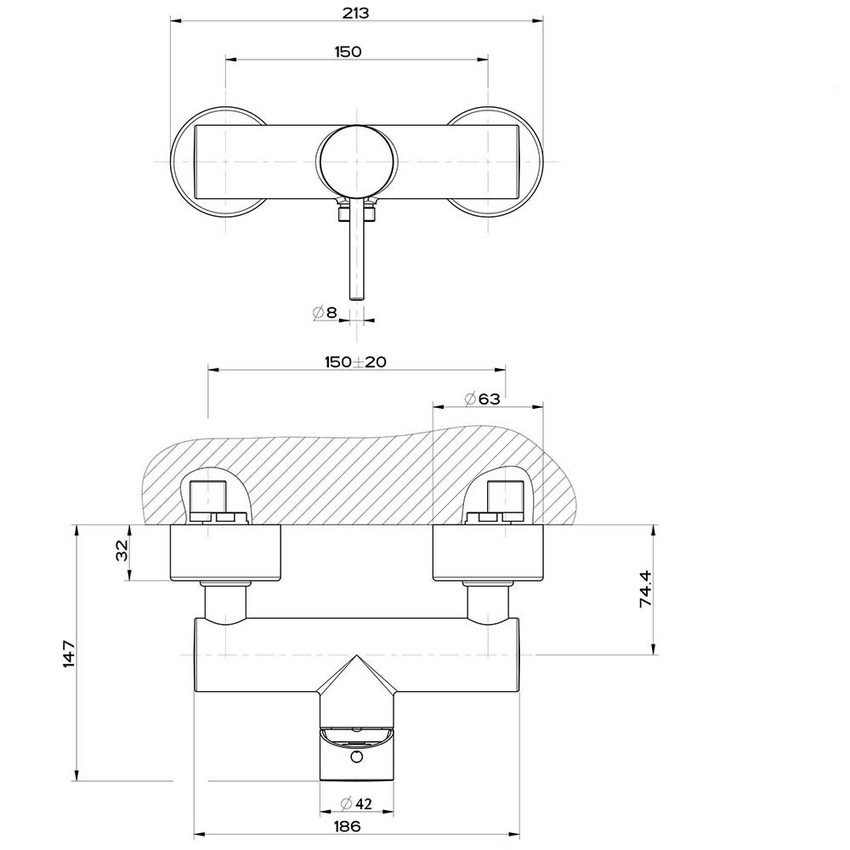 Immagine di Gessi VIA TORTONA miscelatore esterno doccia, finitura cromo 18631#031