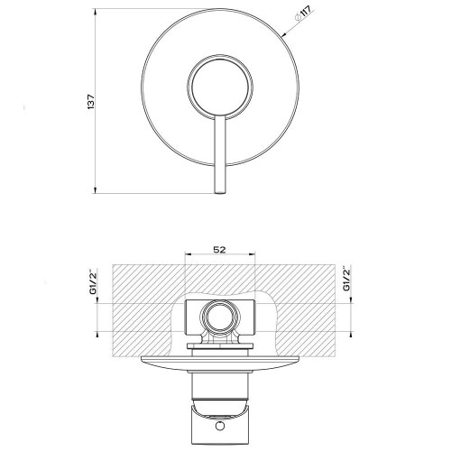 Immagine di Gessi VIA TORTONA miscelatore a parete, 1 uscita, finitura cromo 18761#031