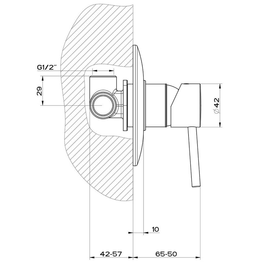 Immagine di Gessi VIA TORTONA miscelatore a parete, 1 uscita, finitura cromo 18761#031