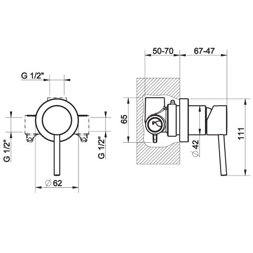 Immagine di Gessi VIA TORTONA miscelatore monocomando ad incasso, finitura cromo 19709#031