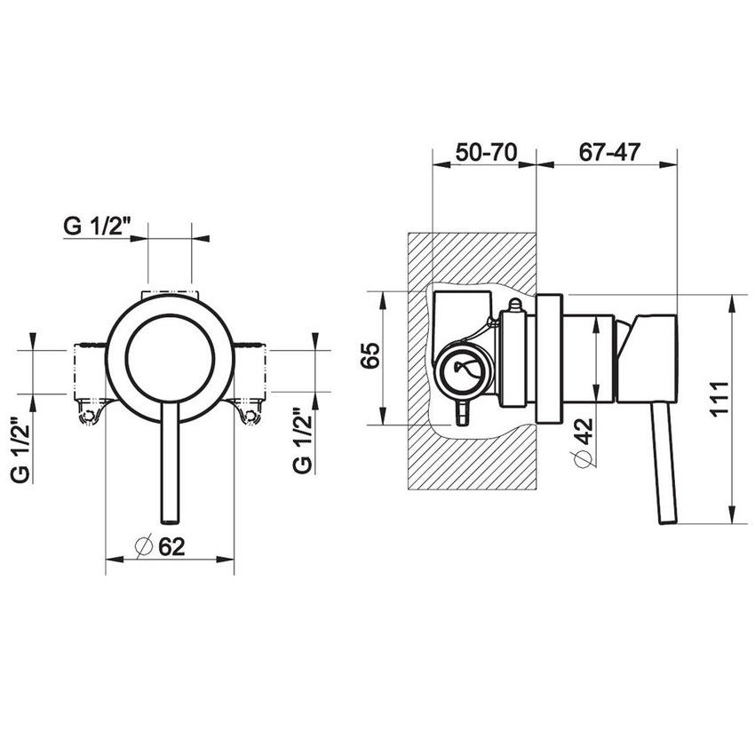 Immagine di Gessi VIA TORTONA miscelatore monocomando ad incasso, finitura cromo 19709#031