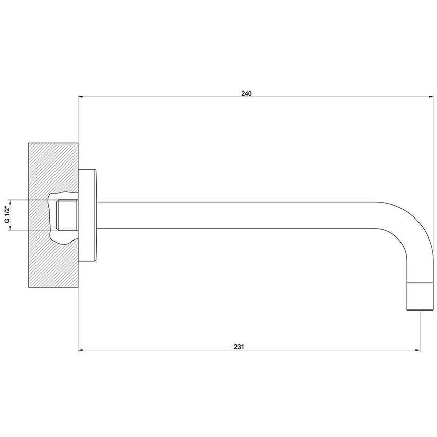 Immagine di Gessi VIA TORTONA bocca a parete P.23 cm, finitura cromo 38783#031