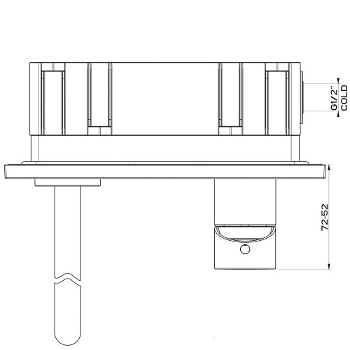 Immagine di Gessi VIA TORTONA miscelatore a parete P.16 cm, senza scarico, colore nero finitura opaco 44823#299