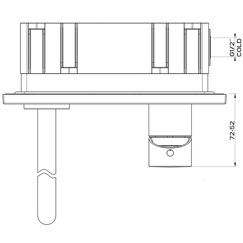 Gessi 44827#031 VIA TORTONA miscelatore a parete P.22 cm, 2 uscite, con  deviatore automatico bagno/doccia, finitura cromo