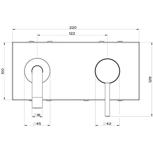 Immagine di Gessi VIA TORTONA miscelatore a parete P.22 cm, 2 uscite, con deviatore automatico bagno/doccia, finitura cromo 44827#031
