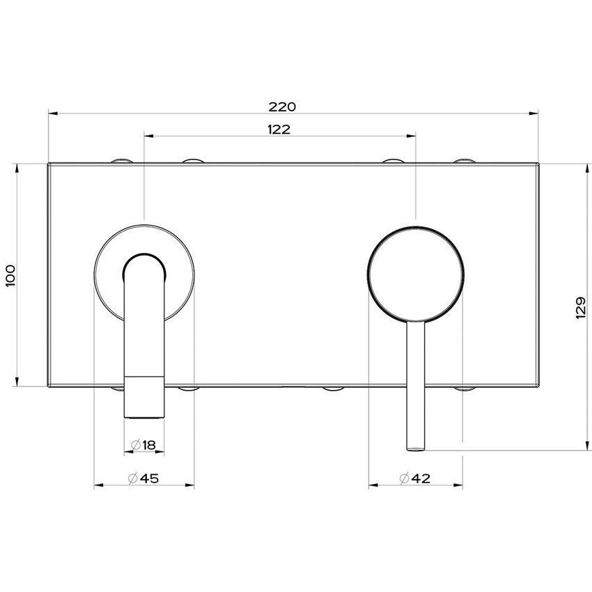 Immagine di Gessi VIA TORTONA miscelatore a parete P.22 cm, 2 uscite, con deviatore automatico bagno/doccia, finitura cromo 44827#031