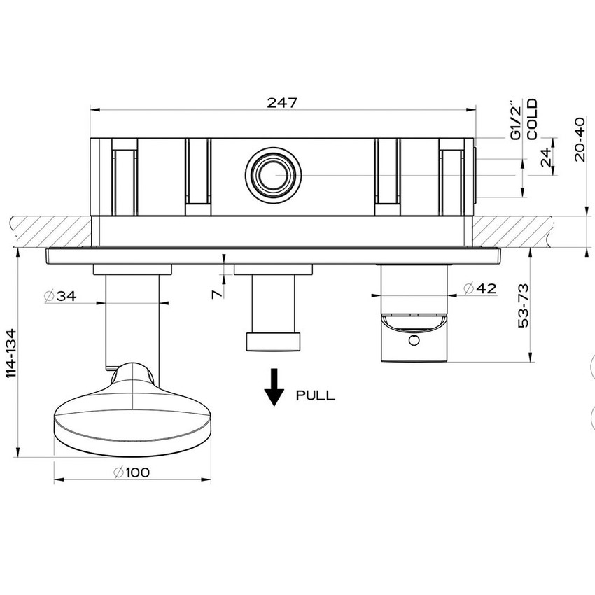 Immagine di Gessi VIA TORTONA miscelatore doccia a parete 2 uscite, con deviatore, presa acqua, supporto, flessibile 150 cm e doccetta anticalcare, senza corpo incasso, finitura cromo 44829#031