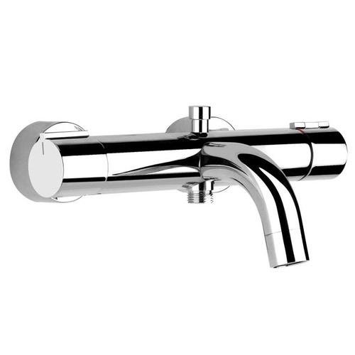 Immagine di Gessi VIA TORTONA miscelatore termostatico esterno vasca, con deviatore automatico bagno/doccia, finitura cromo 18711#031