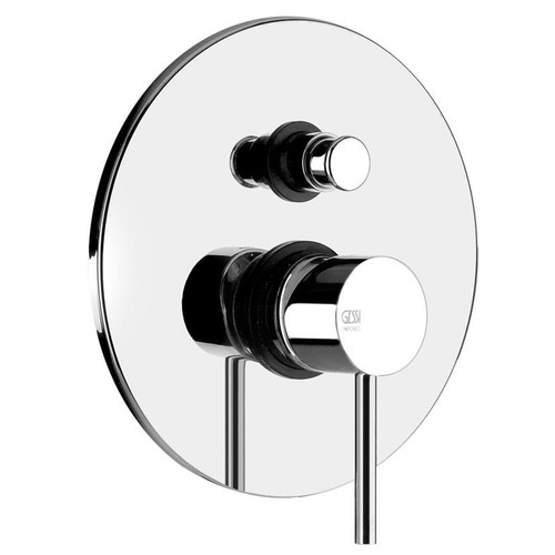 Immagine di Gessi VIA TORTONA miscelatore doccia a parete, 2 uscite, con deviatore automatico bagno/doccia, senza corpo incasso, finitura finox brushed nickel 18779#149