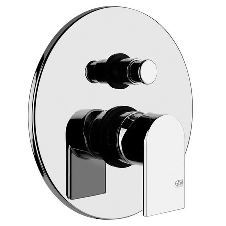 Immagine di Gessi VIA MANZONI miscelatore a parete, 2 uscite, con deviatore automatico bagno/doccia, senza corpo incasso, finitura cromo 38656#031