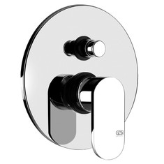 Immagine di Gessi VIA BAGUTTA miscelatore doccia a parete 2 uscite, con deviatore automatico bagno/doccia, finitura cromo 35956#031