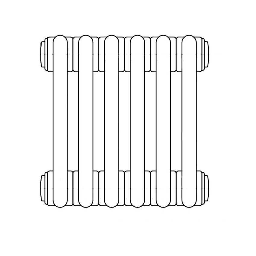 Immagine di Irsap TESI 2 radiatore 6 elementi H.30 L.27 P.6,5 cm, colore nero finitura opaco RT2030006K1IR02N