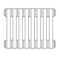 Immagine di Irsap TESI 2 radiatore 8 elementi H.150 L.36 P.6,5cm, colore grigio titanio metallizzato finitura lucido RT2150008L3IR02N
