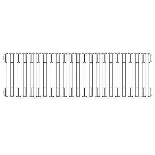 Immagine di Irsap TESI 2 radiatore 22 elementi H.30 L.99 P.6,5 cm, colore grigio titanio metallizzato finitura lucido RT2030022L3IR02N