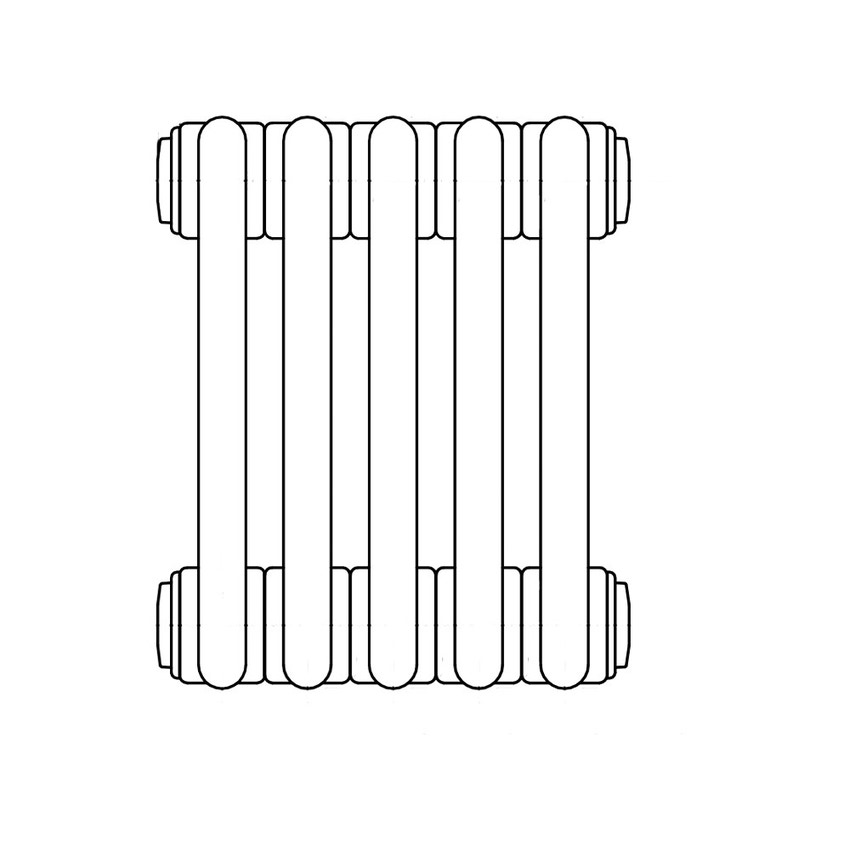 Immagine di Irsap TESI 3 radiatore 5 elementi H.150 L.22,5 P.10,1cm, colore grigio chiaro finitura opaco RT31500058NIR02N