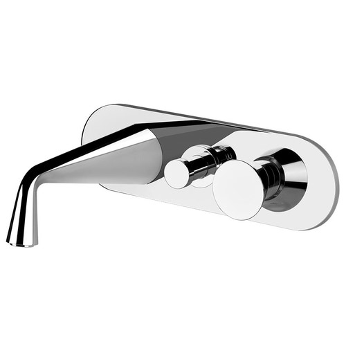Immagine di Gessi CONO miscelatore a parete, 2 uscite, bocca P.23 cm, con deviatore, colore nero finitura opaco 45036#299
