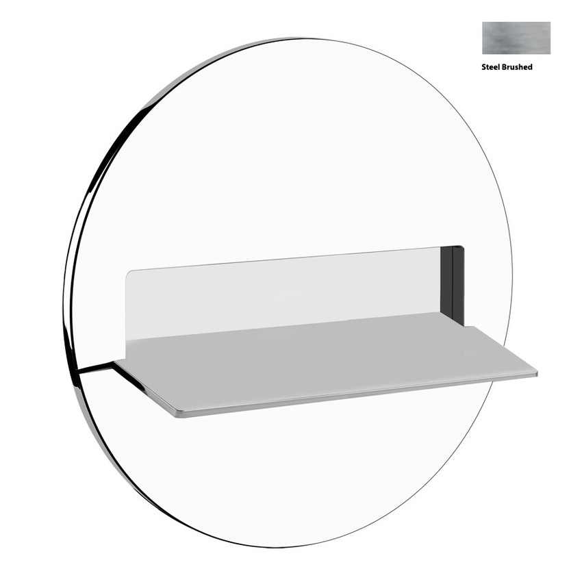 Immagine di Gessi WELLNESS parti esterne per bocca doccia a cascata con luce bianca per fissaggio a parete alimentata con comando remoto (non incluso) finitura steel brushed 39903#239