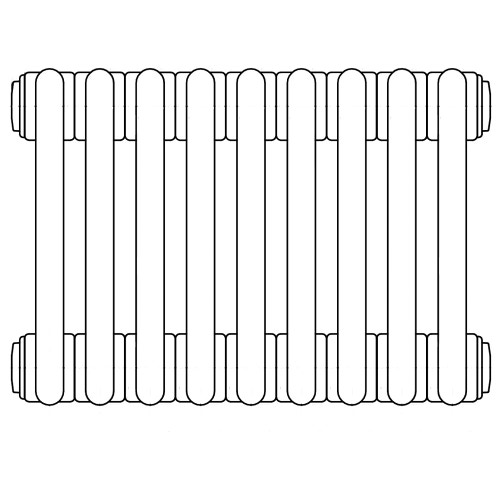 Immagine di Irsap TESI 4 radiatore 9 elementi 60x40,5x13,9cm, con valvola integrata alta e allacciamenti idraulici centrali, bianco RT406000901IR52N