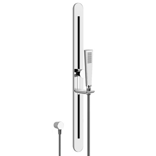Immagine di Gessi ELEGANZA asta saliscendi con presa acqua, doccetta anticalcare e flessibile 150 cm, finitura copper PVD 46144#030